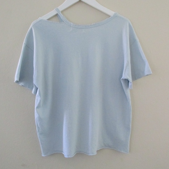 Wildfox | Light Blue Distressed Top T-Shirt - Picture 4 of 7